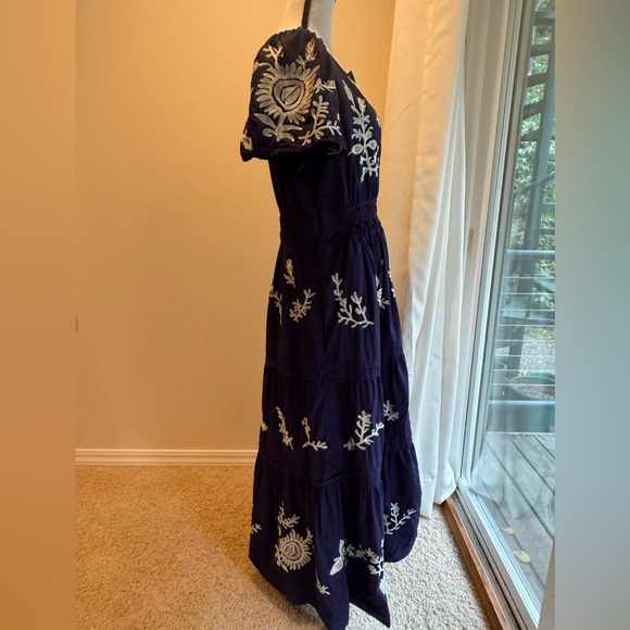 Anthropologie Somerset Maxi Dress, Embroidered Edition Navy L EUC - Picture 5 of 11